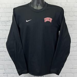 Nike UNLV Rebels Long Sleeve Shirt Mens S Small Black Waffle Fleece Las Vegas